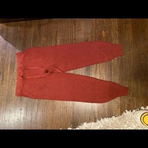 Red sweater joggers